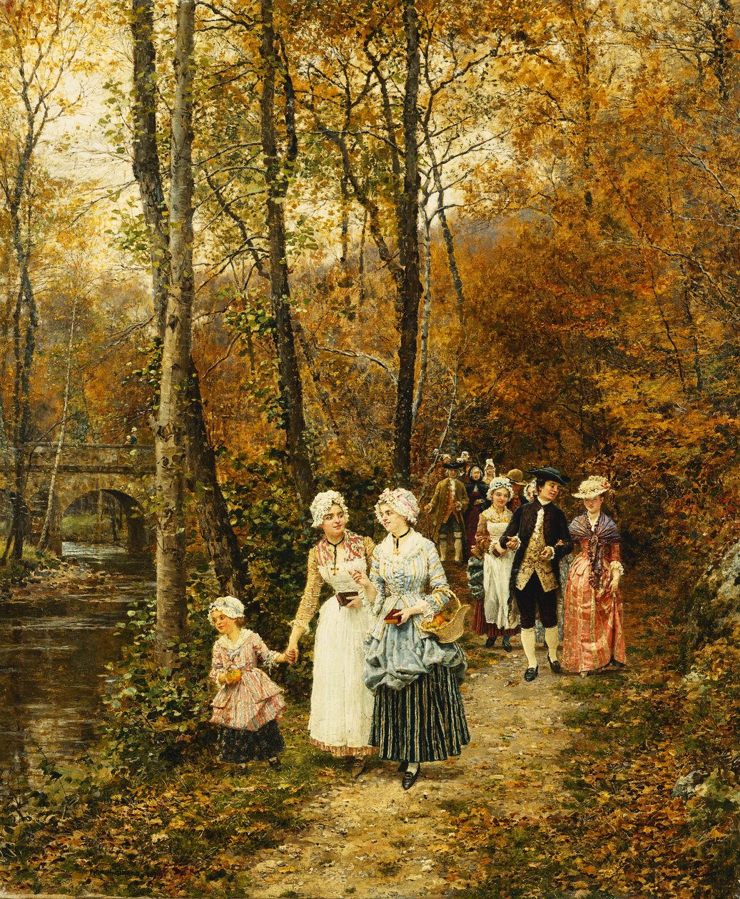 O passeio da tarde, 1879 de Marie Francois Firmin Girard