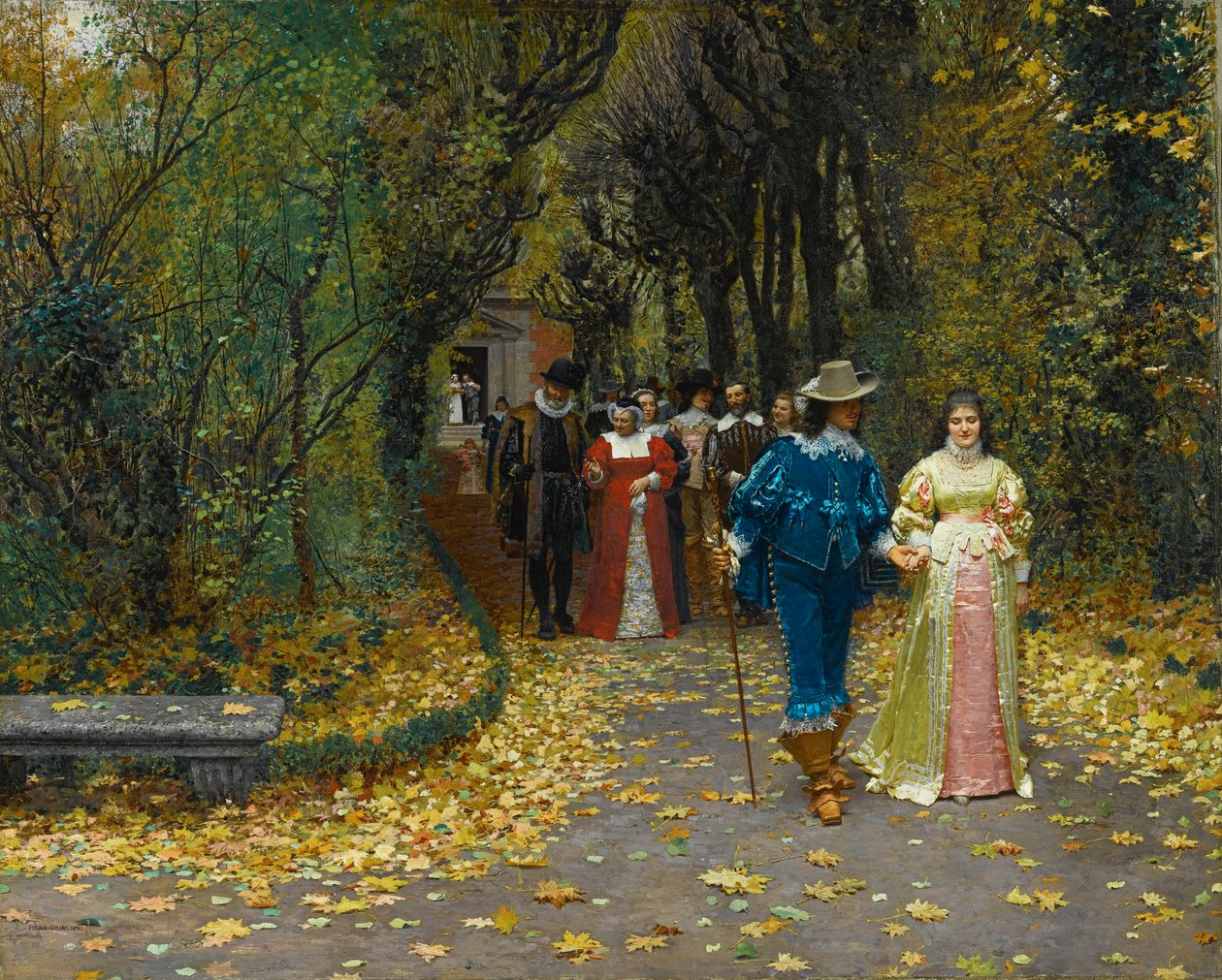 Francês:  Les fiancés Os noivos de Marie Francois Firmin Girard