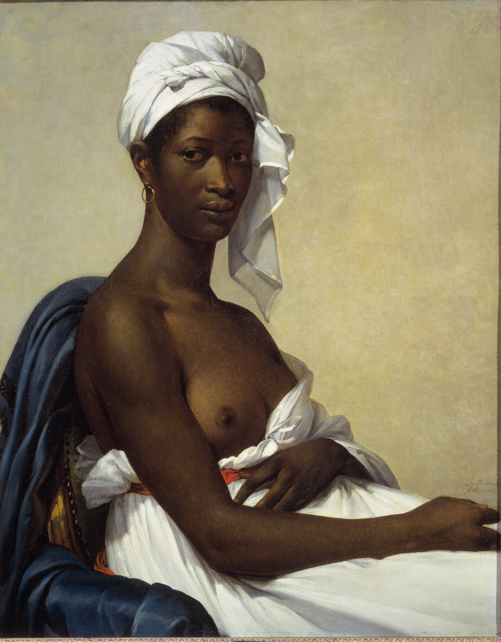 Retrato de um negrito - óleo sobre tela de Marie Guilhelmine Benoist