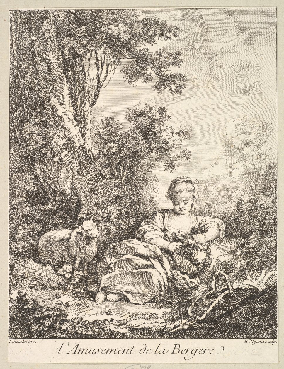 A diversão de uma Shepherd Girl. de Marie Madeleine Igonet