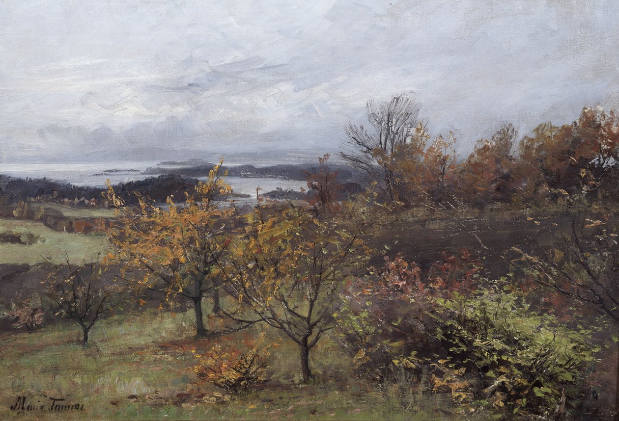 Outono, Nesbyen (óleo sobre tela) de Marie Tannæs