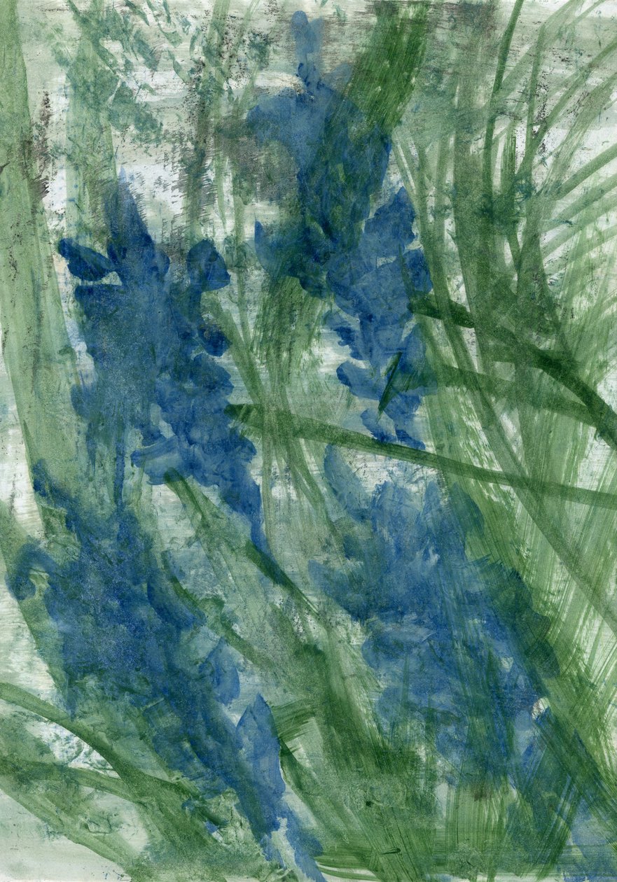 Flores azuis, 2022 (óleo sobre papel) de Marina Falco