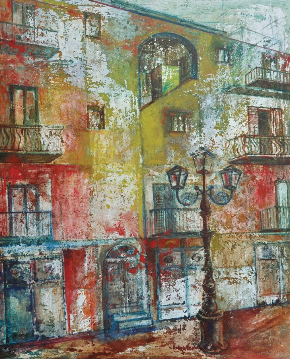Arquitecturas de cor, 2011 (óleo e técnica mista sobre tela) de Marina Falco