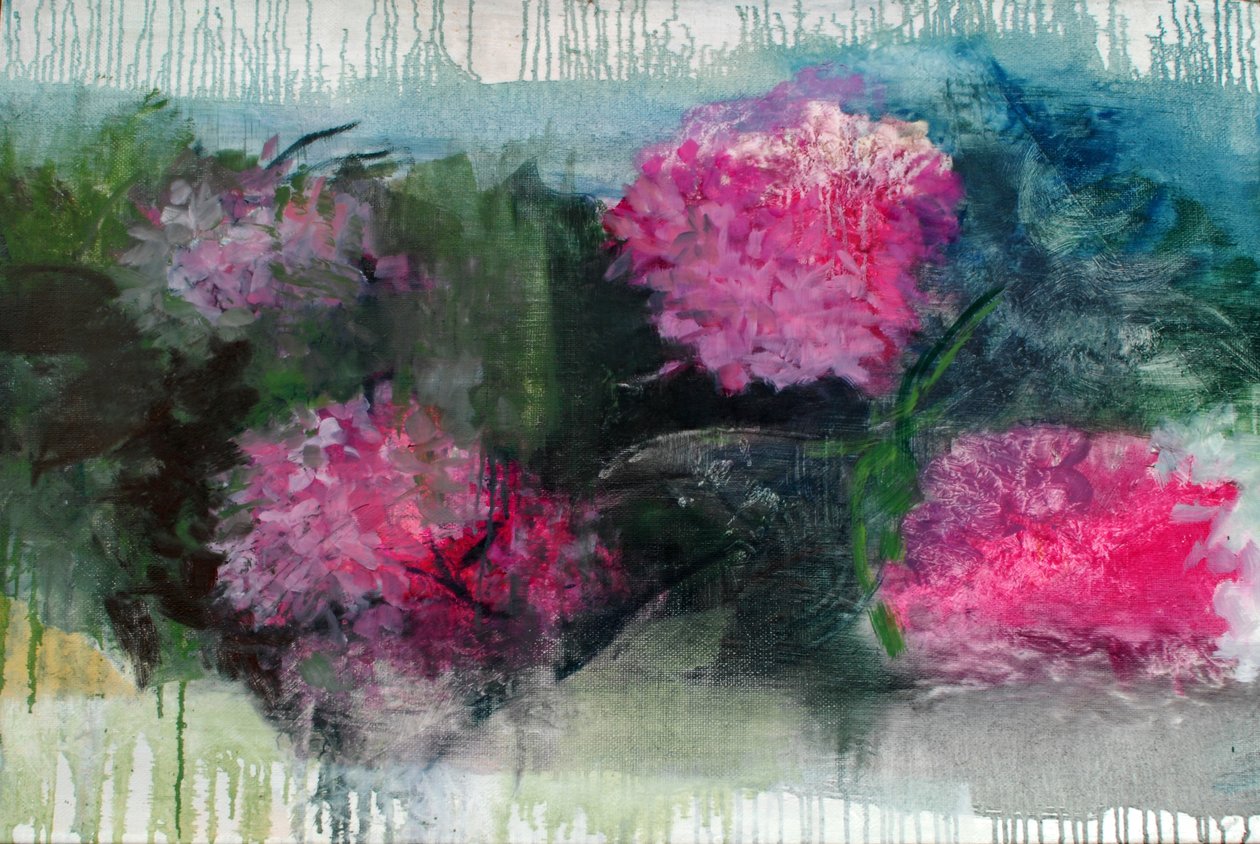 Hortênsias, 2023 (óleo sobre tela) de Marina Falco