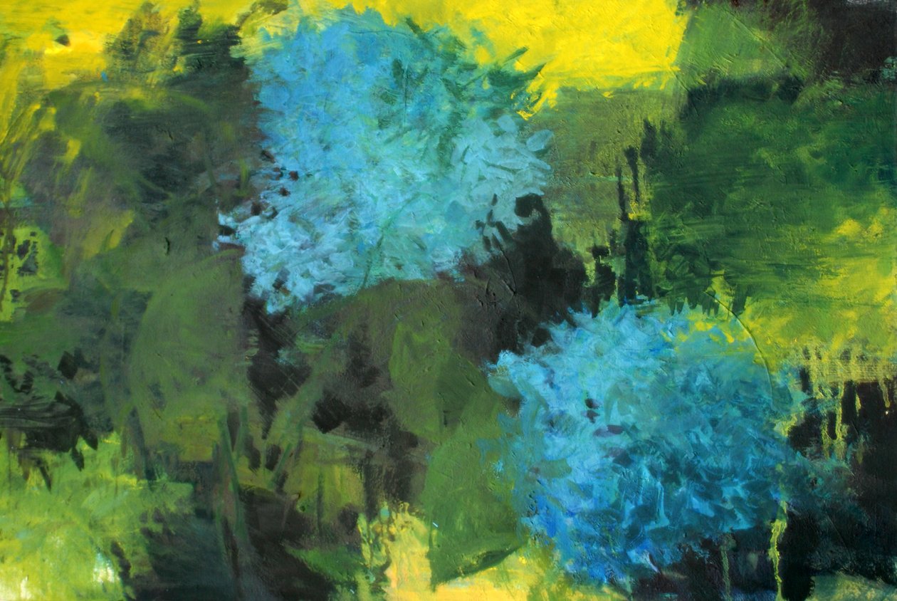 Hortênsias, 2023 (óleo sobre tela) de Marina Falco