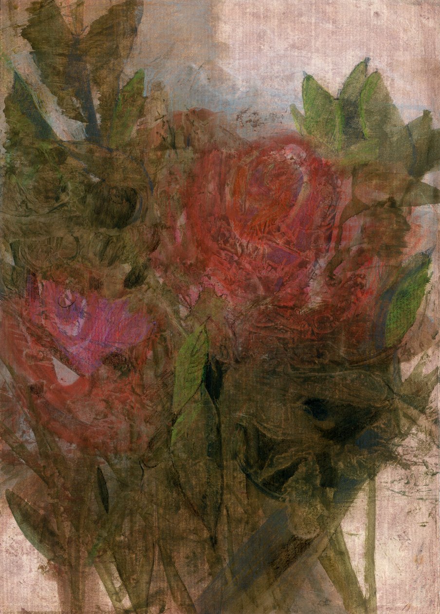 Rosas vermelhas, 2022 (óleo sobre papel) de Marina Falco