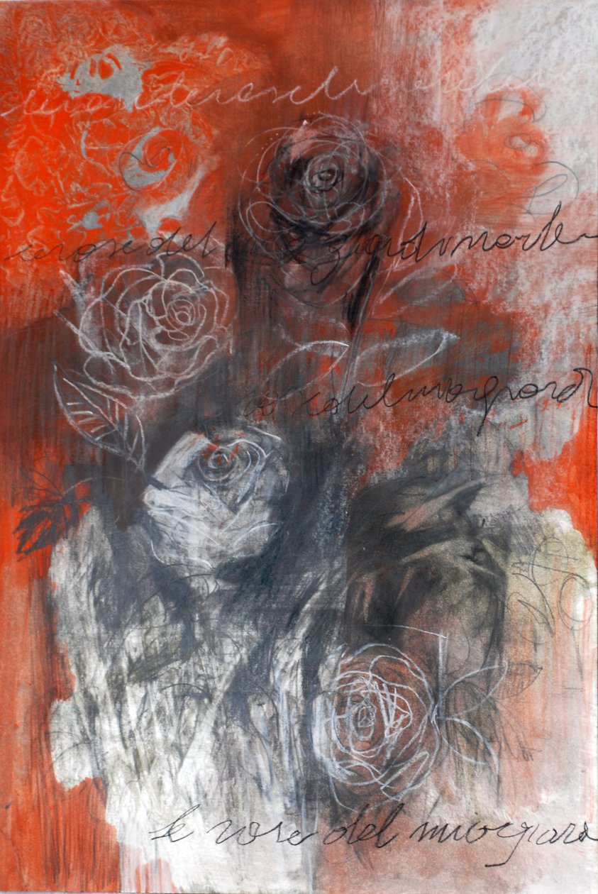 Redroses, 2023 (técnica mista sobre papel) de Marina Falco