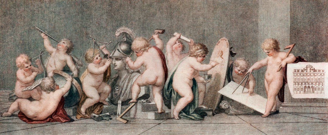 "As Belas Artes", século XVIII, 1910. de Marino Bovi