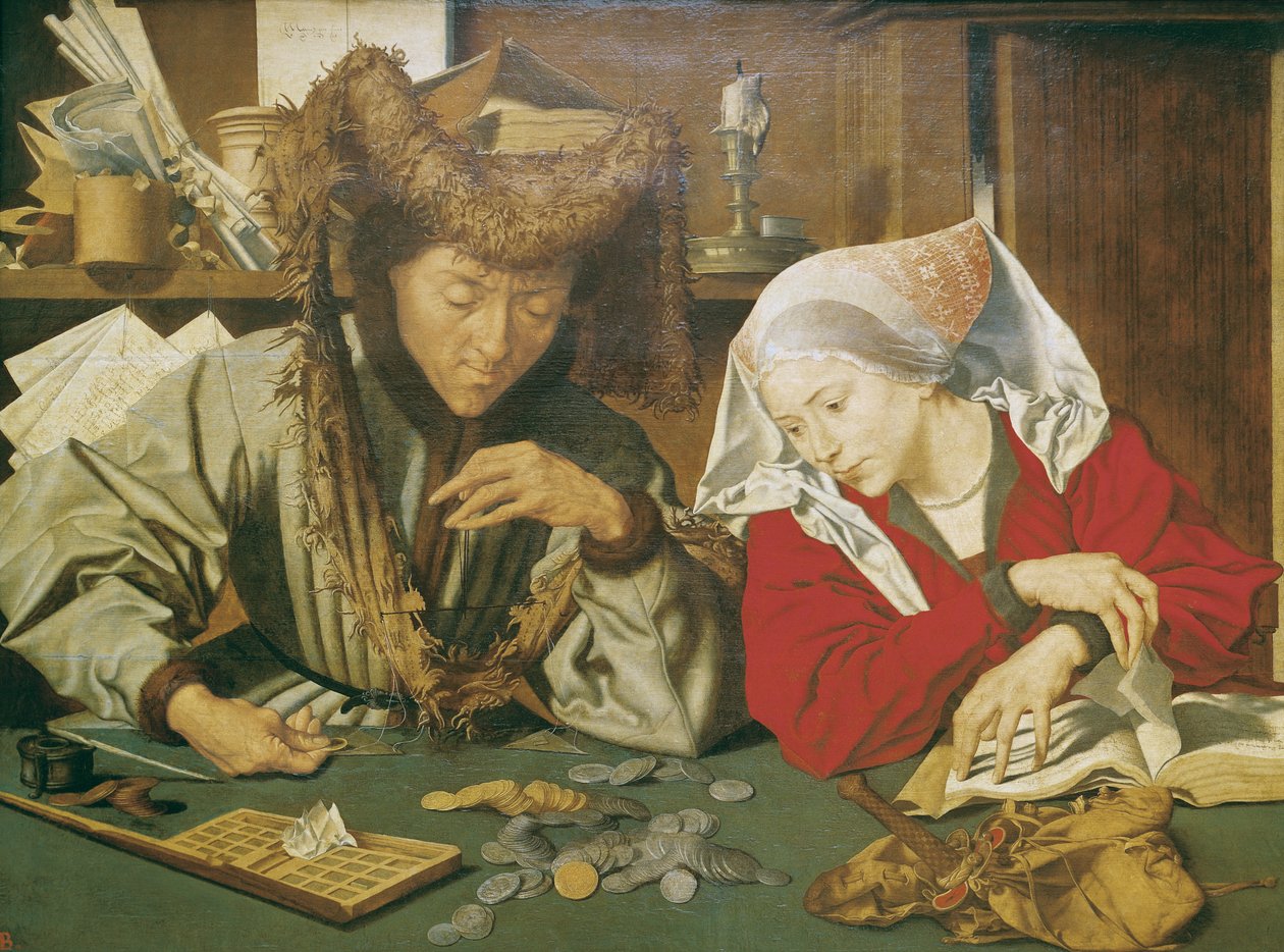 O prestamista e sua esposa de Marinus van Roejmerswaelen