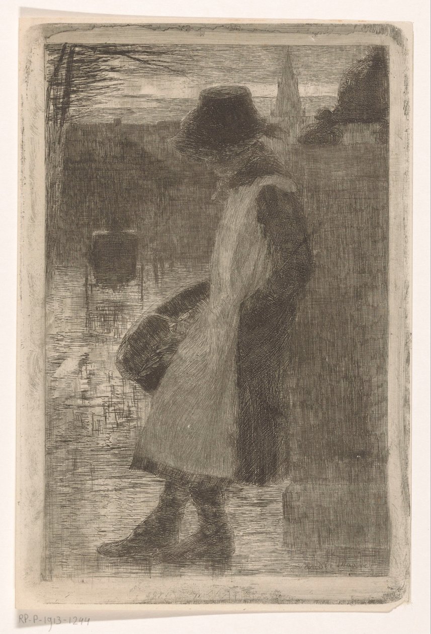 menina na rua de Marinus van der Maarel