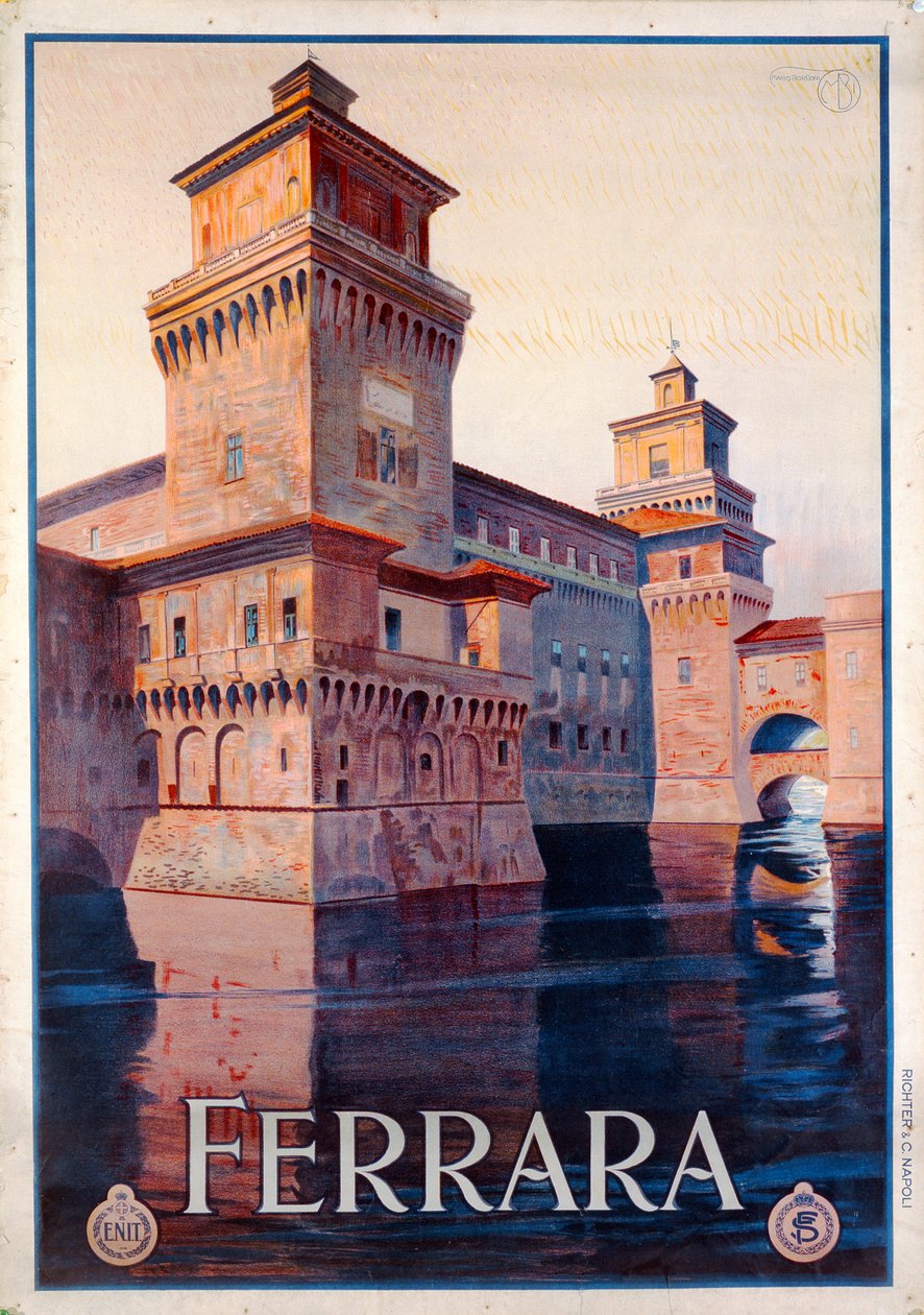 Cartaz publicitário Ferrara, 1928 de Mario Borgoni