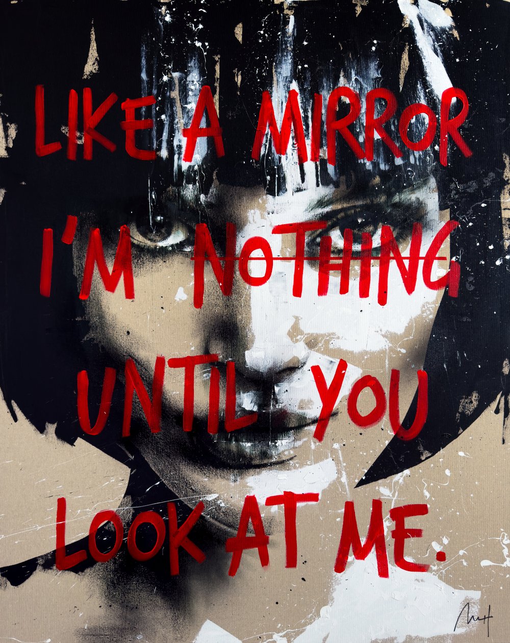 Like A Mirror, 2024 (acrílico e óleo sobre tela invertida) de Mario Henrique