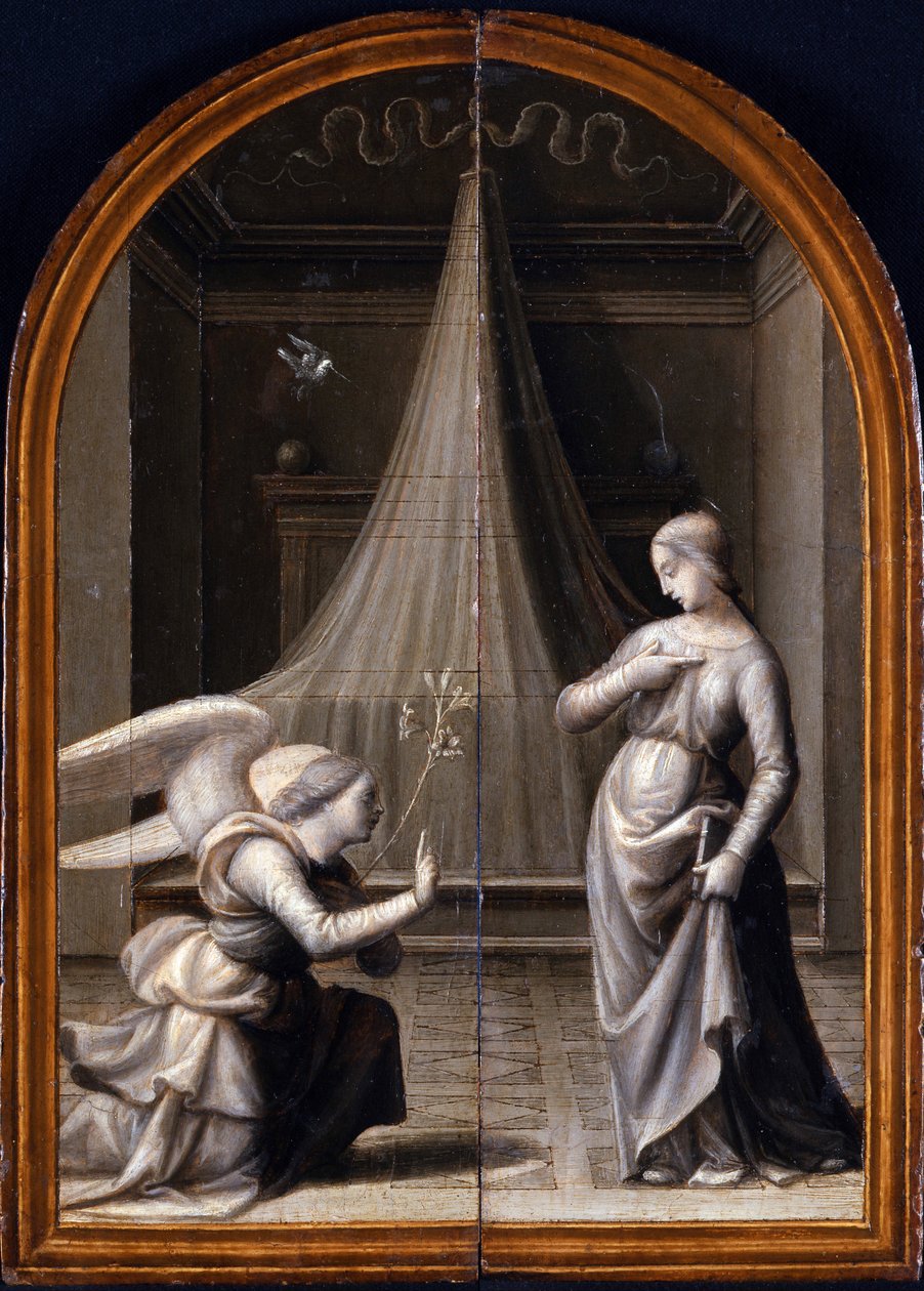 A Anunciação. (Tríptico, reverso) par Albertinelli, Mariotto (1474-1515) de Mariotto Albertinelli