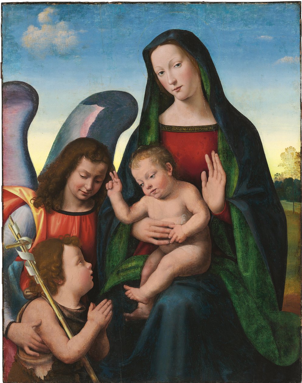 A Madona e o Menino com o Jovem São João Batista e um Anjo de Mariotto Albertinelli