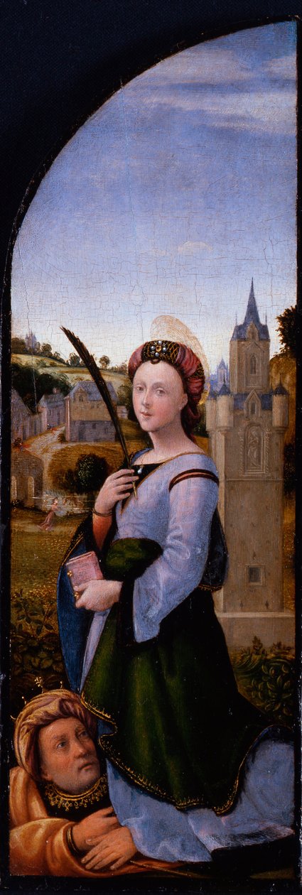 Tríptico: Santa Bárbara de Mariotto Albertinelli