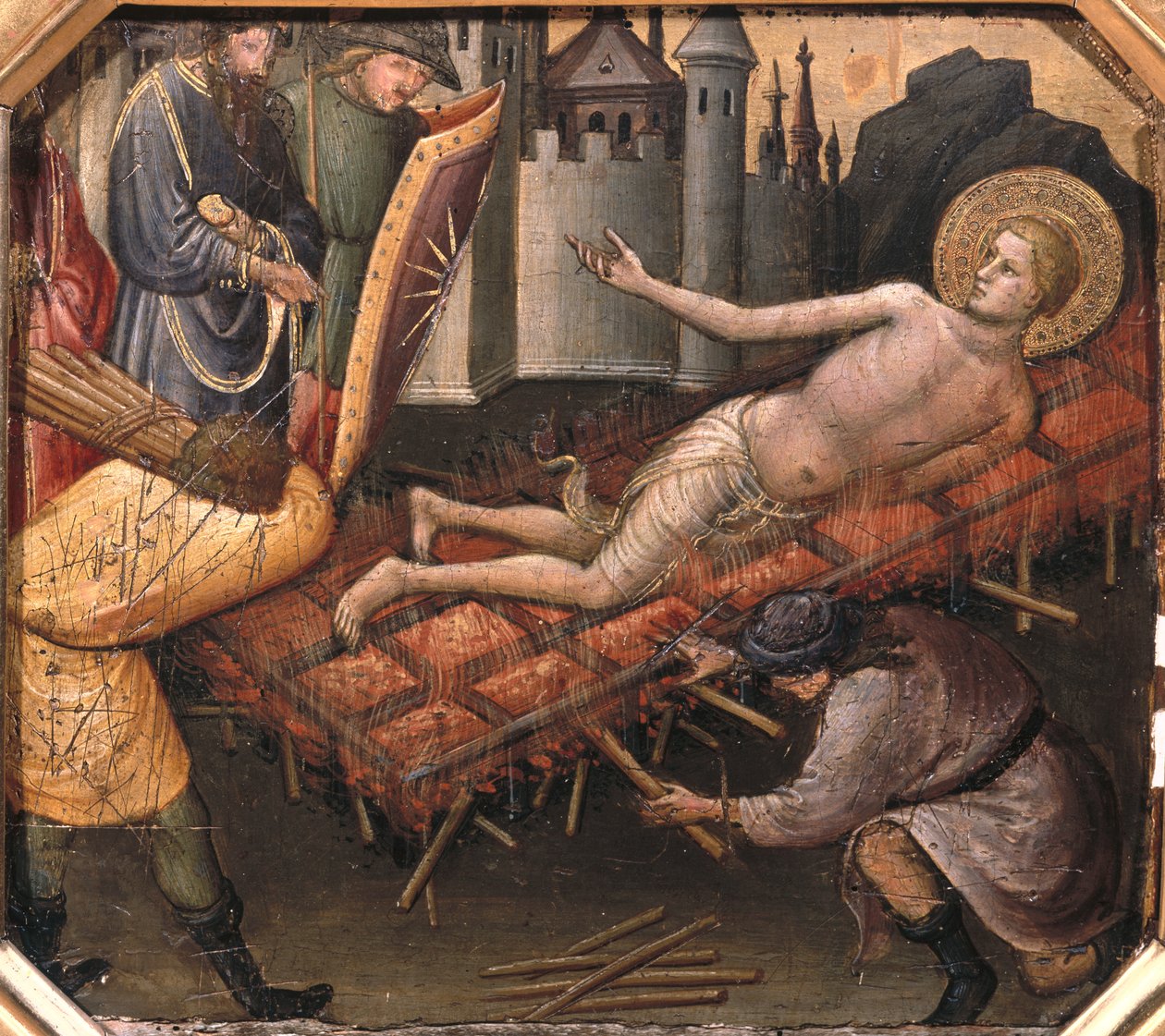 O martírio de São Lourenço (tempera no painel) de Mariotto di Nardo