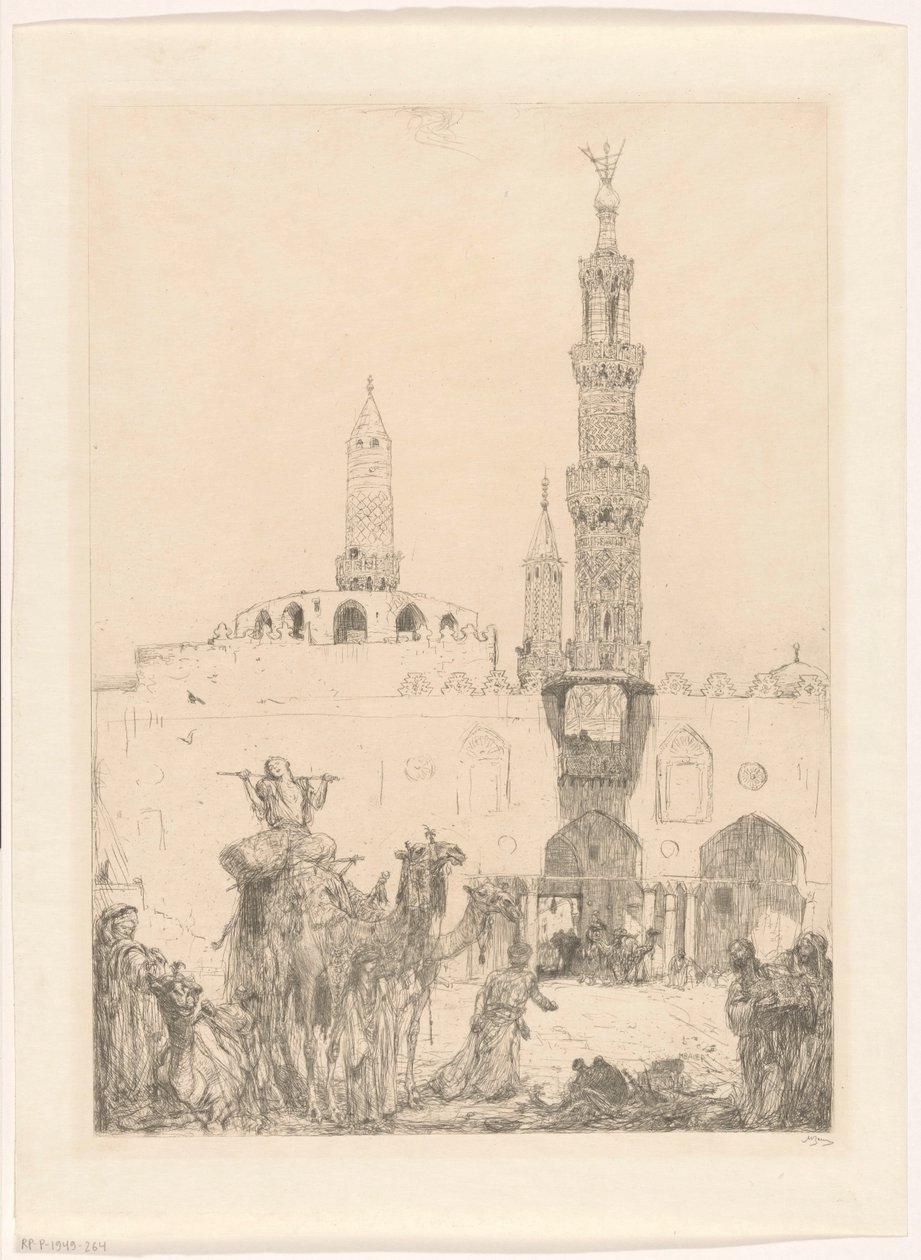 Mesquita Al-Azhar no Cairo de Marius Bauer (signed by artist)