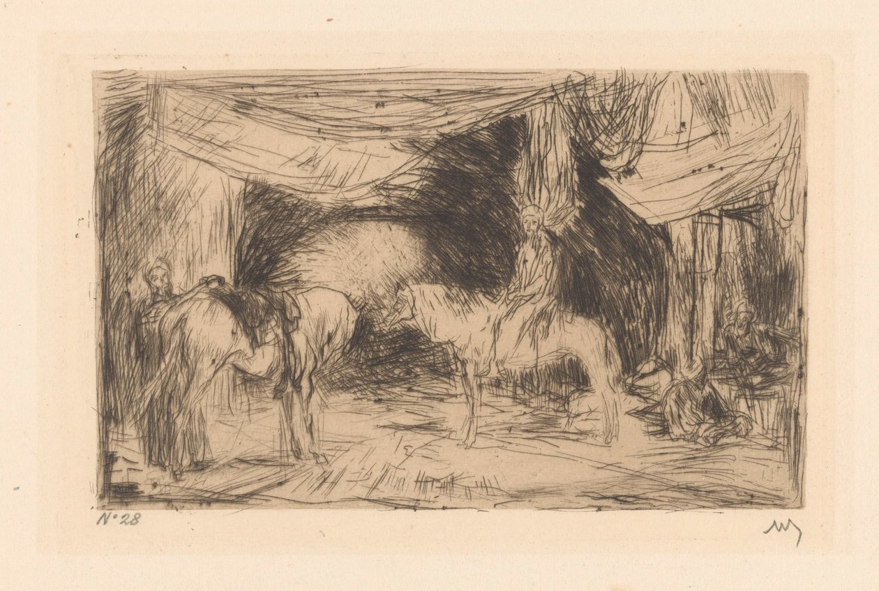 Bazar em Esmirna de Marius Bauer (signed by artist)