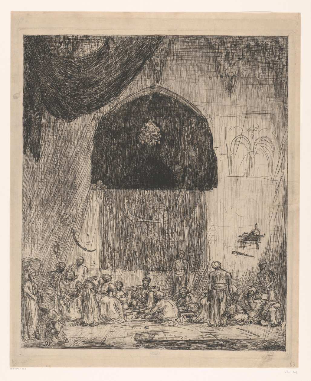 Comer homens orientais de Marius Bauer (signed by artist)