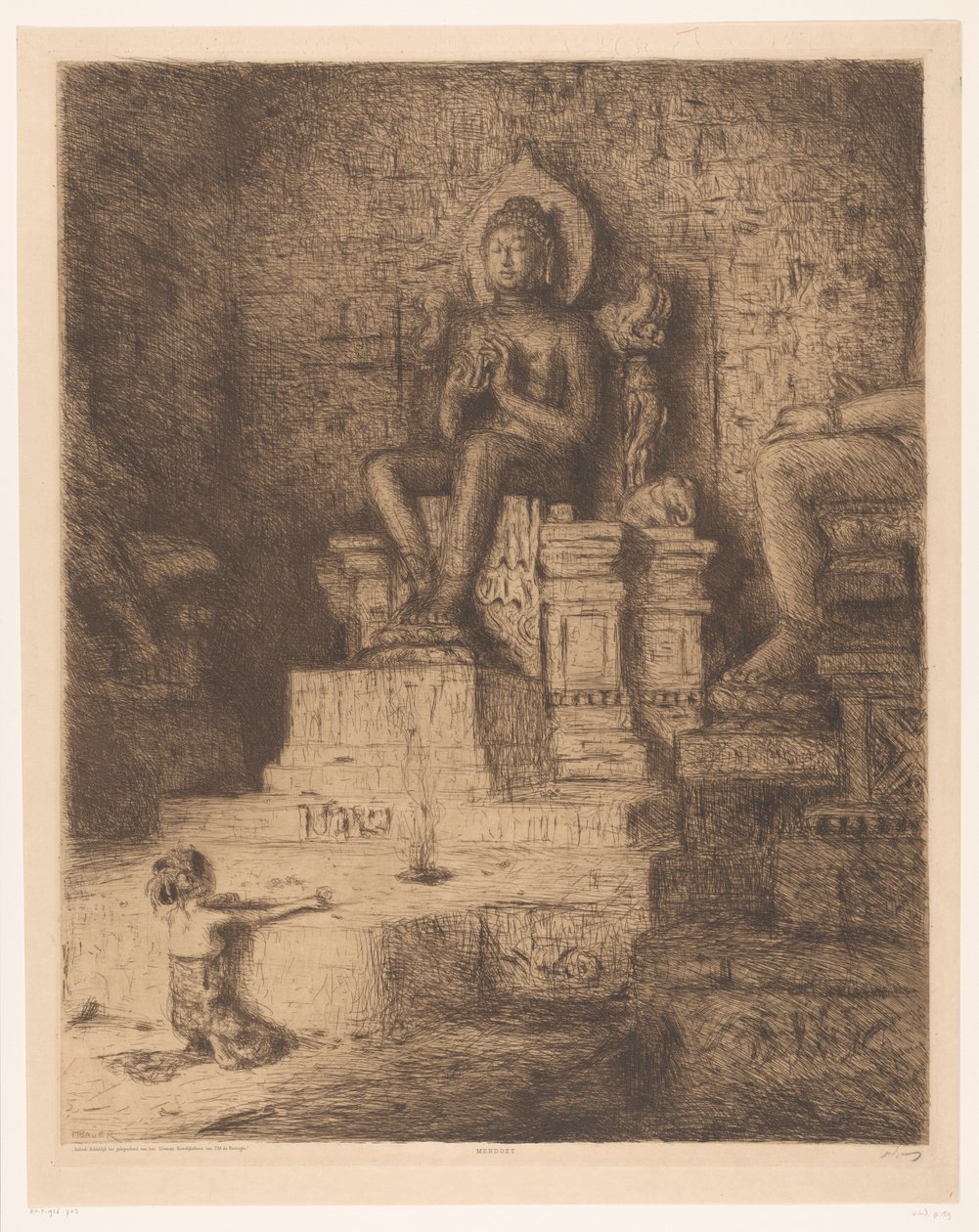 Mendoet (título original sobre o objecto)
Homenagem indiana por ocasião das Bodas de Prata de S.M. a Rainha (título original da série sobre o objecto) de Marius Bauer (signed by artist)