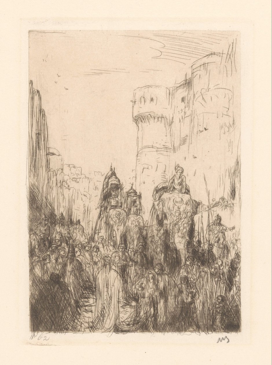 Desfile com elefantes de Marius Bauer (signed by artist)