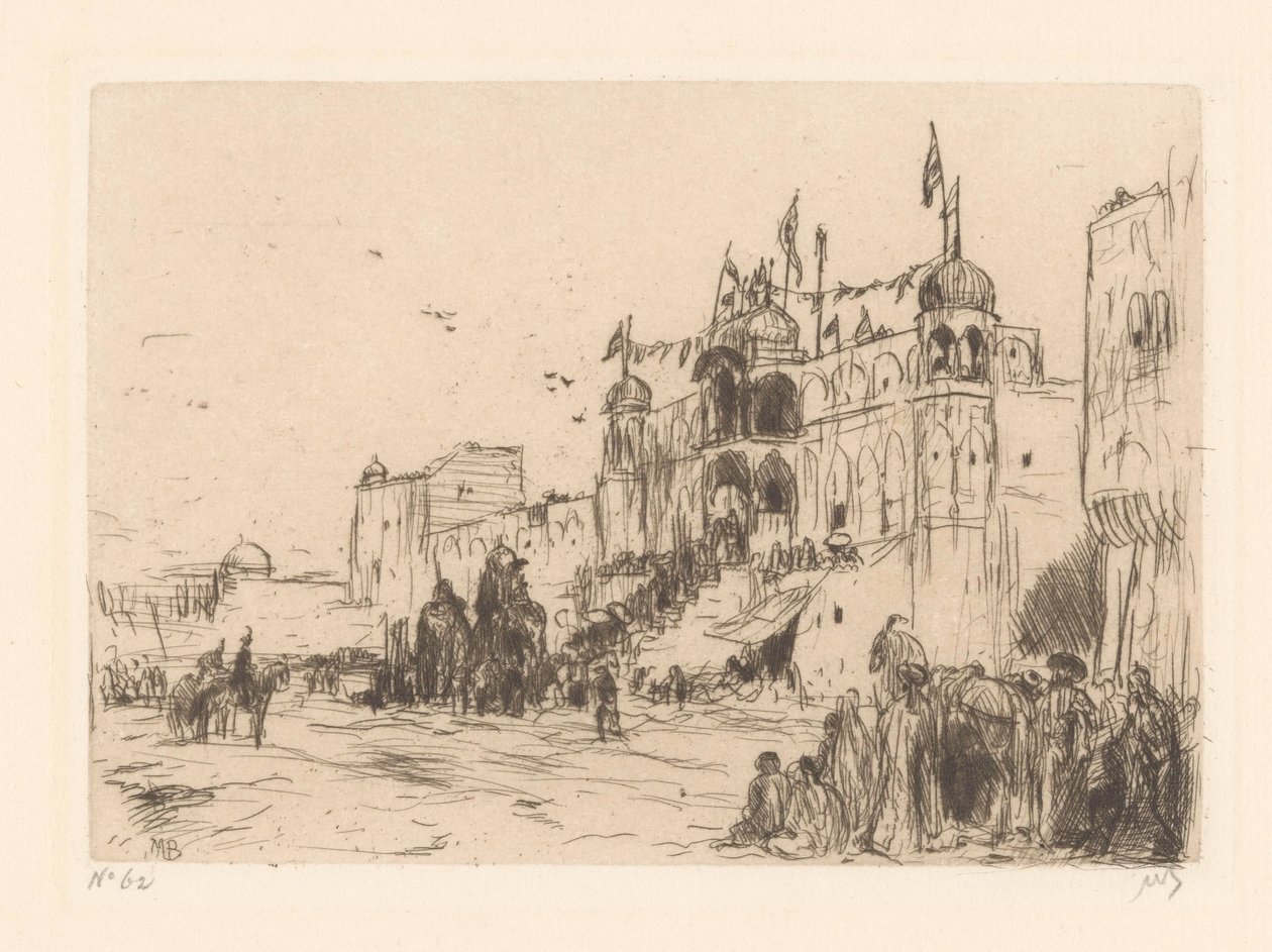 Rua em Jeypore de Marius Bauer (signed by artist)