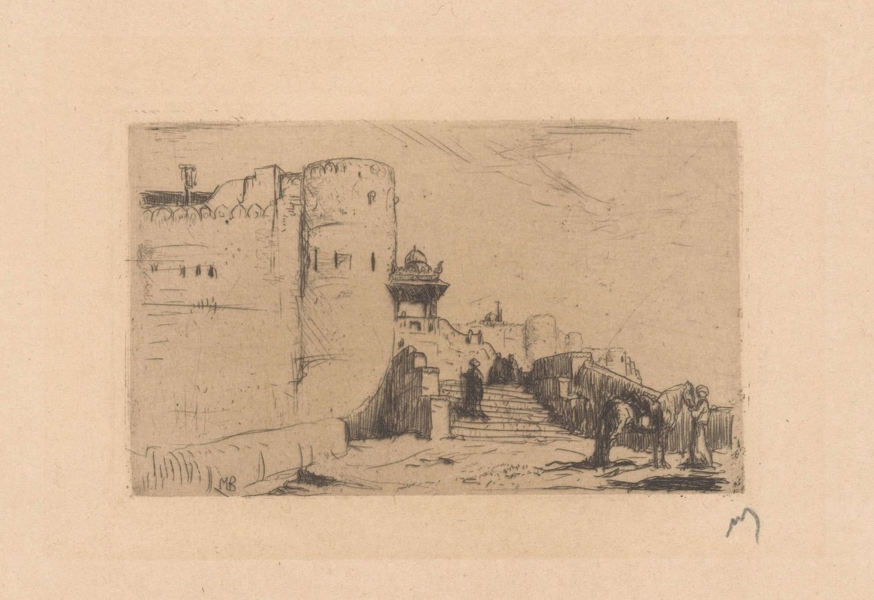 Paredes do templo em Palitana de Marius Bauer (signed by artist)