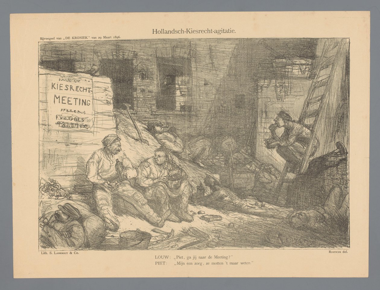 Hollandsch-Kiesrecht-agitation (título sobre o objecto) de Marius Bauer