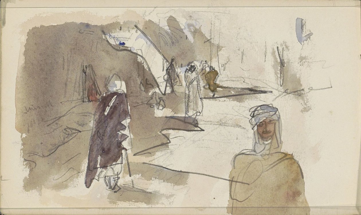 Rua com figuras em Biskra de Marius Bauer