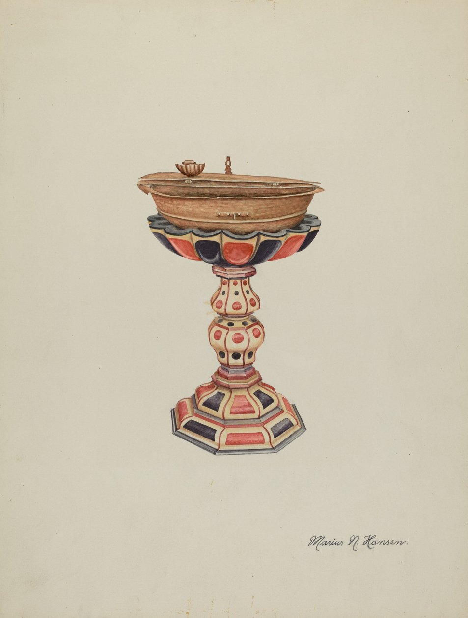 Fonte Batismal & Stand, c. 1939. de Marius Hansen