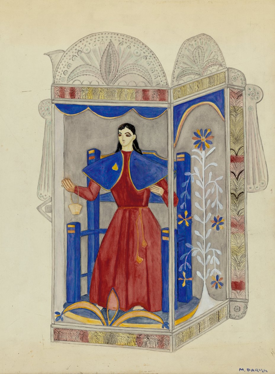 Tin Nicho com Santo Nino, c. 1937. de Marjery Parish