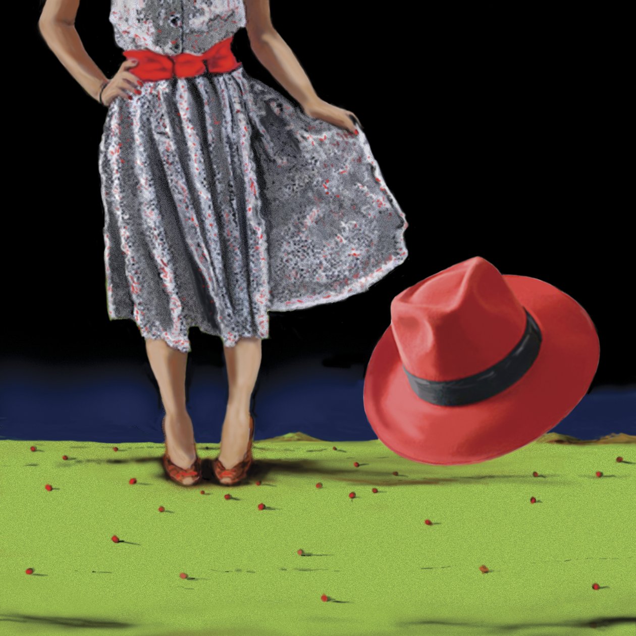 The Red Hat, 2008 (acrílico sobre tela) de Marjorie Weiss