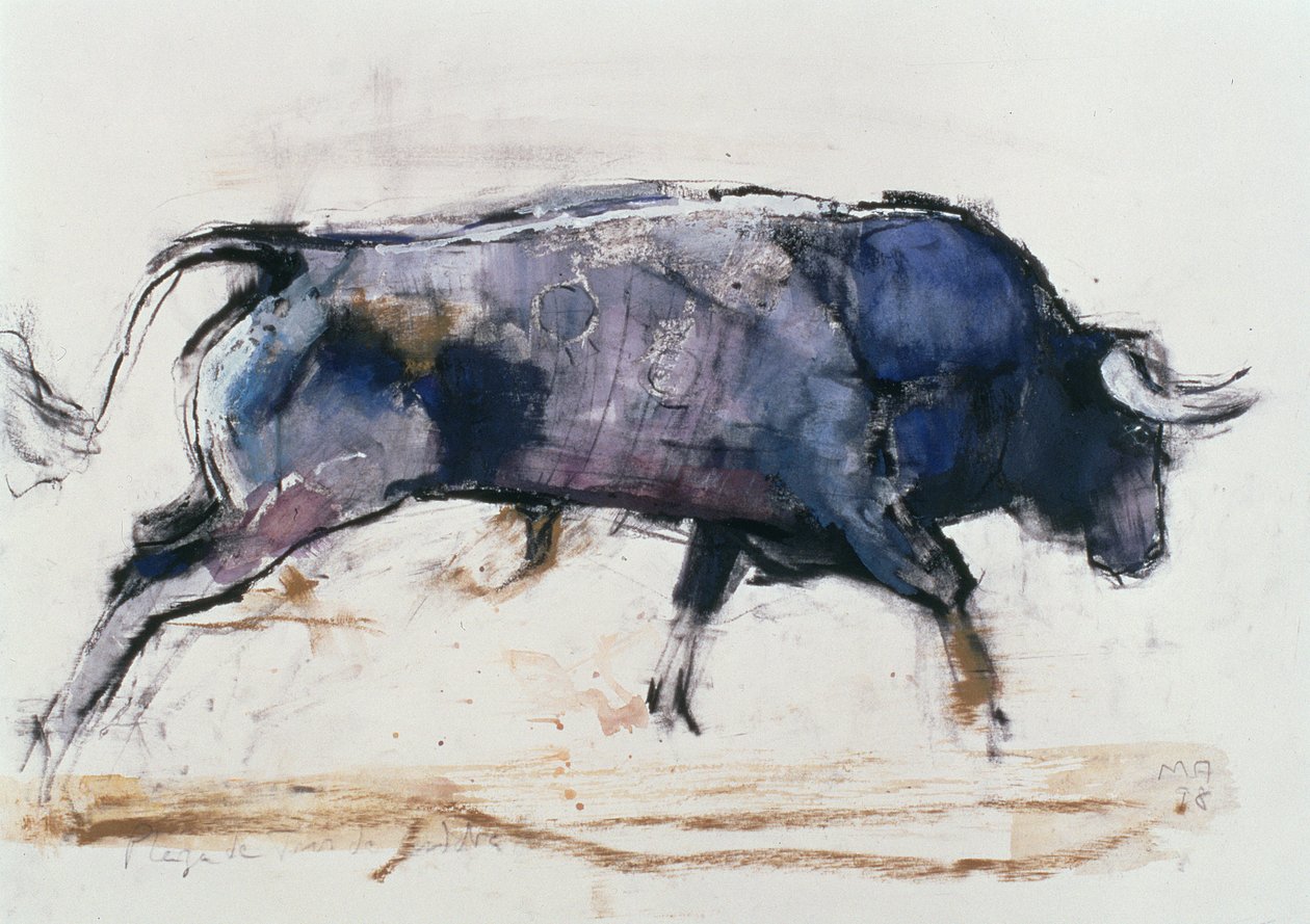 Charging Bull, 1998 (mídia mista no papel) de Mark Adlington