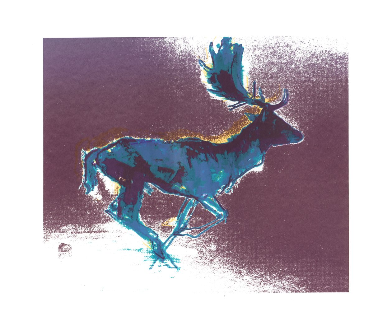 Fallow Buck (blueyellow shadow), 2015, (serigrafia) de Mark Adlington