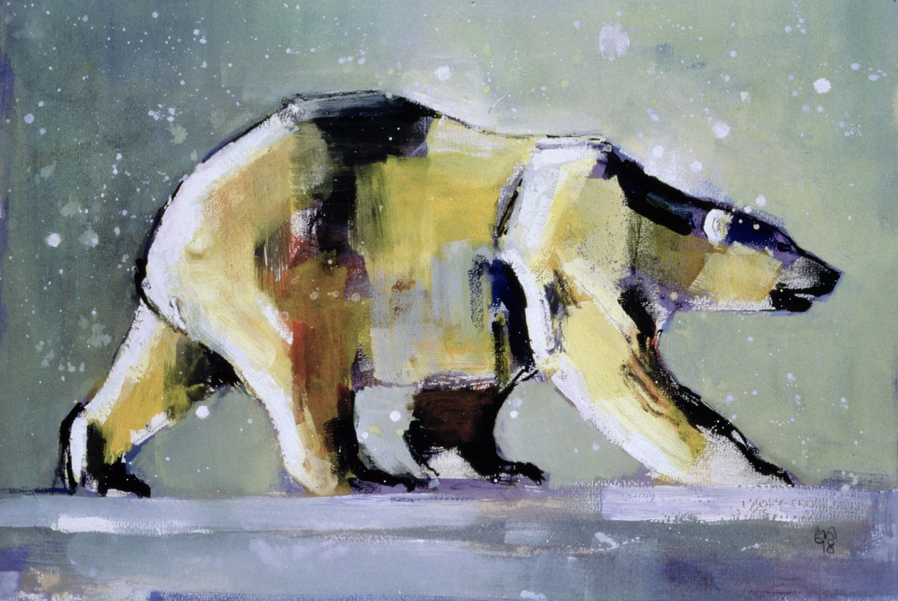 Ice Bear, 1998 (mídia mista no papel) de Mark Adlington
