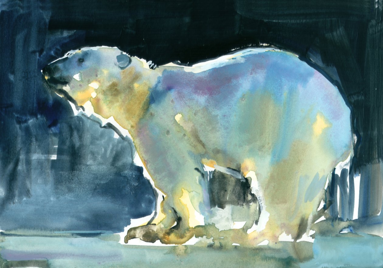 Silhueta de gelo, 2016, (aquarela e guache sobre papel) de Mark Adlington