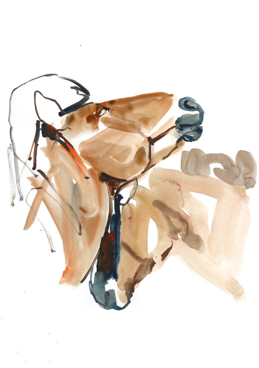 Nuzzle (Przewalski), 2013 (tinta de aquarela, aquarela e guache) de Mark Adlington