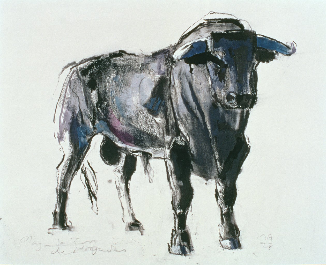Praça de touros de Miajadas, 1998 (mídia mista no papel) de Mark Adlington