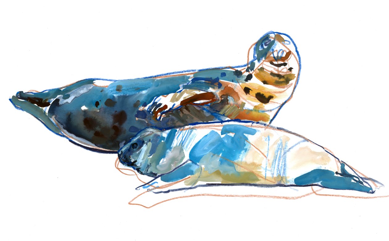 Seal mother, 2022 (suportes mistos em papel) de Mark Adlington