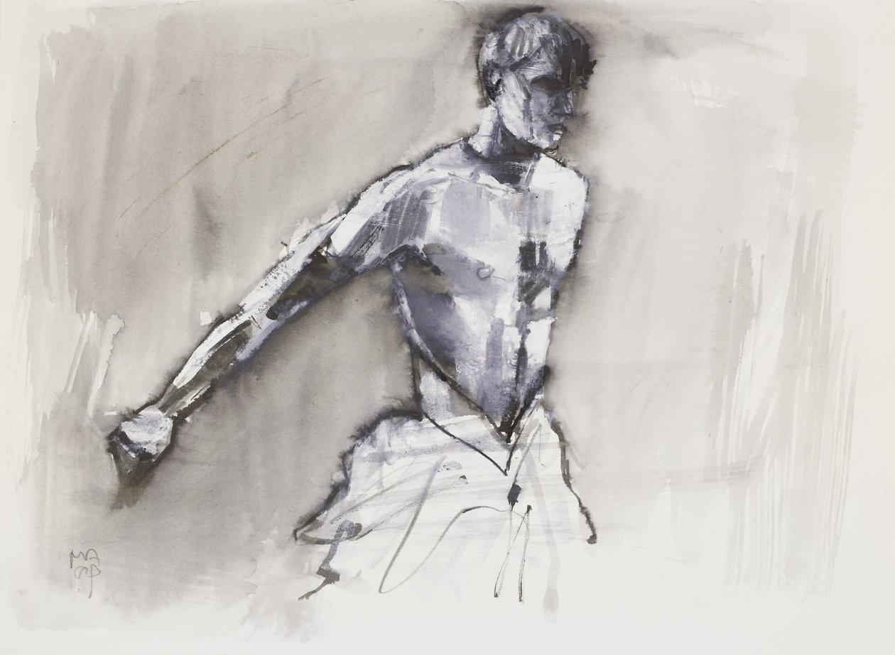 Swan Lake, 2001 (mídia mista no papel) de Mark Adlington