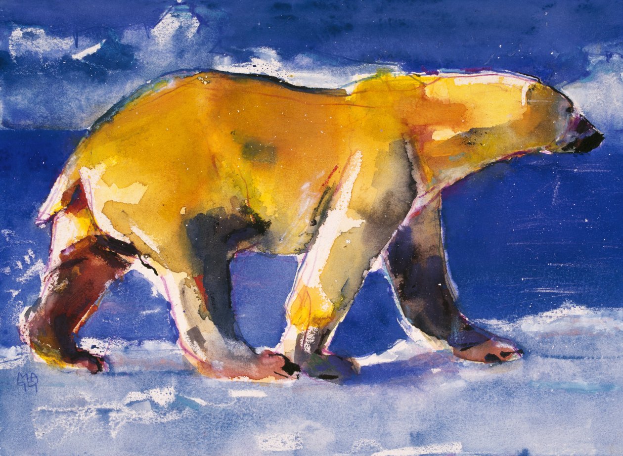 Urso Amarelo, 1999 (mídia mista no papel) de Mark Adlington