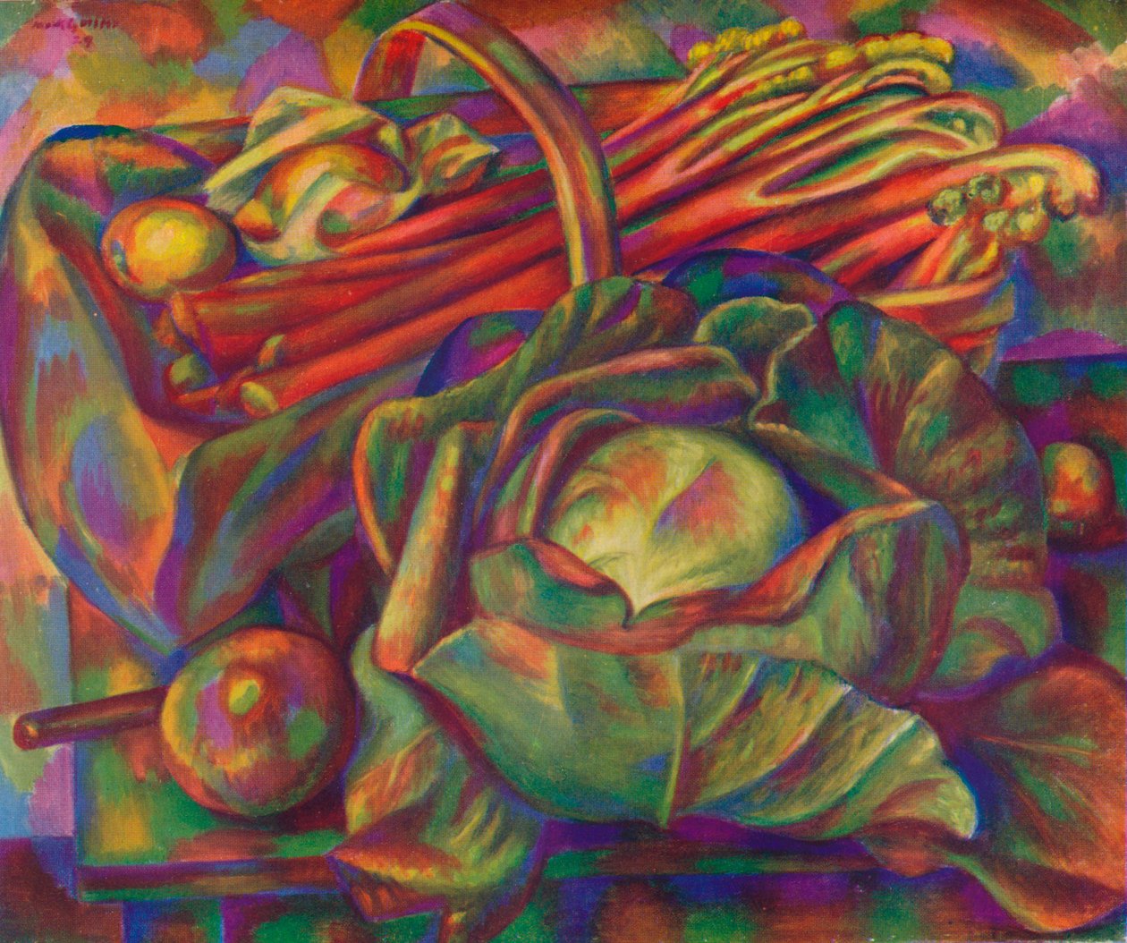 Couve e ruibarbo Savoy Green, 1929 1930 de Mark Gertler