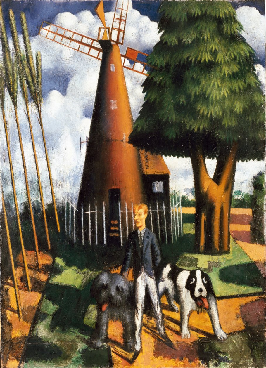 Gilbert Cannan e o seu moinho, 1916 de Mark Gertler