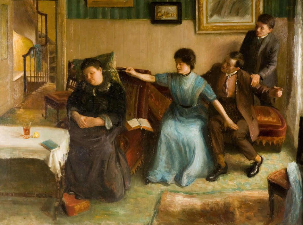 Retrato da família do artista, uma cena lúdica, 1910-1911. de Mark Gertler