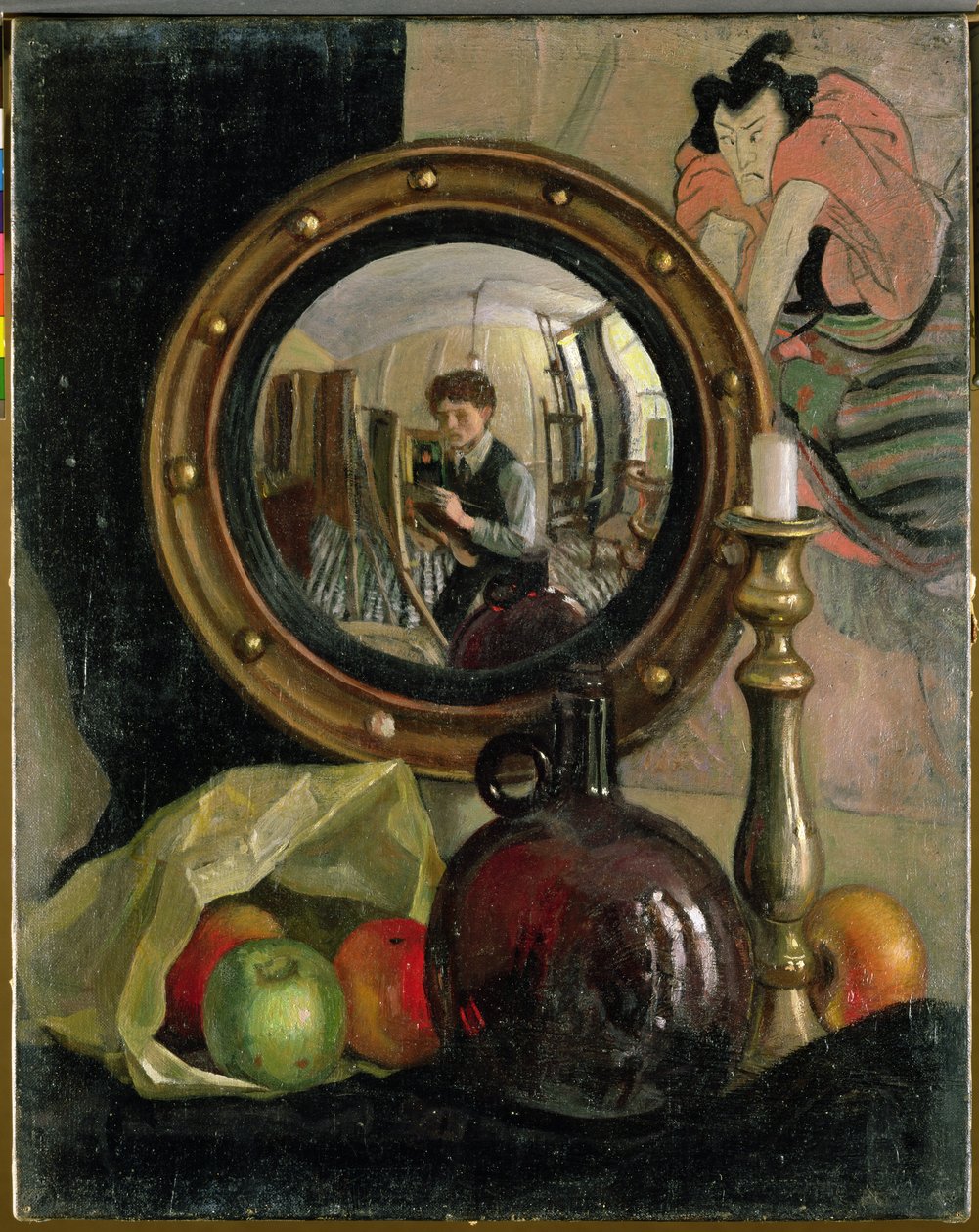 Natureza morta com autorretrato (óleo sobre tela) de Mark Gertler