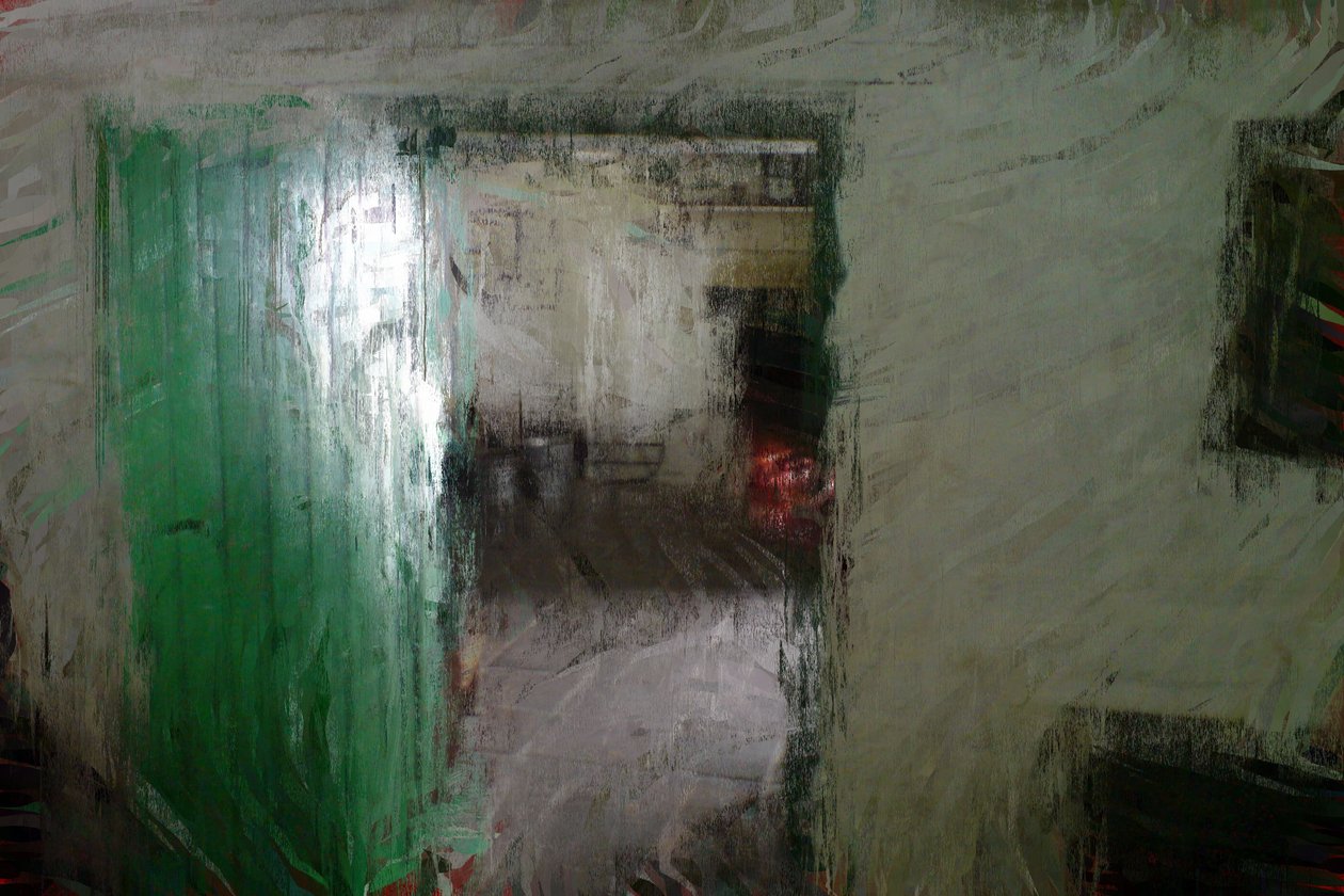 Série "Casa de campo irlandesa" - porta verde (técnica mista) de Mark Gordon