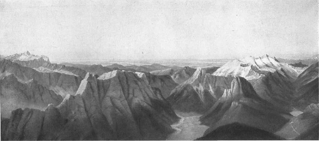 Vista do Mangrt para Rabelj e Kanin e para Triglav de Marko Pernhart