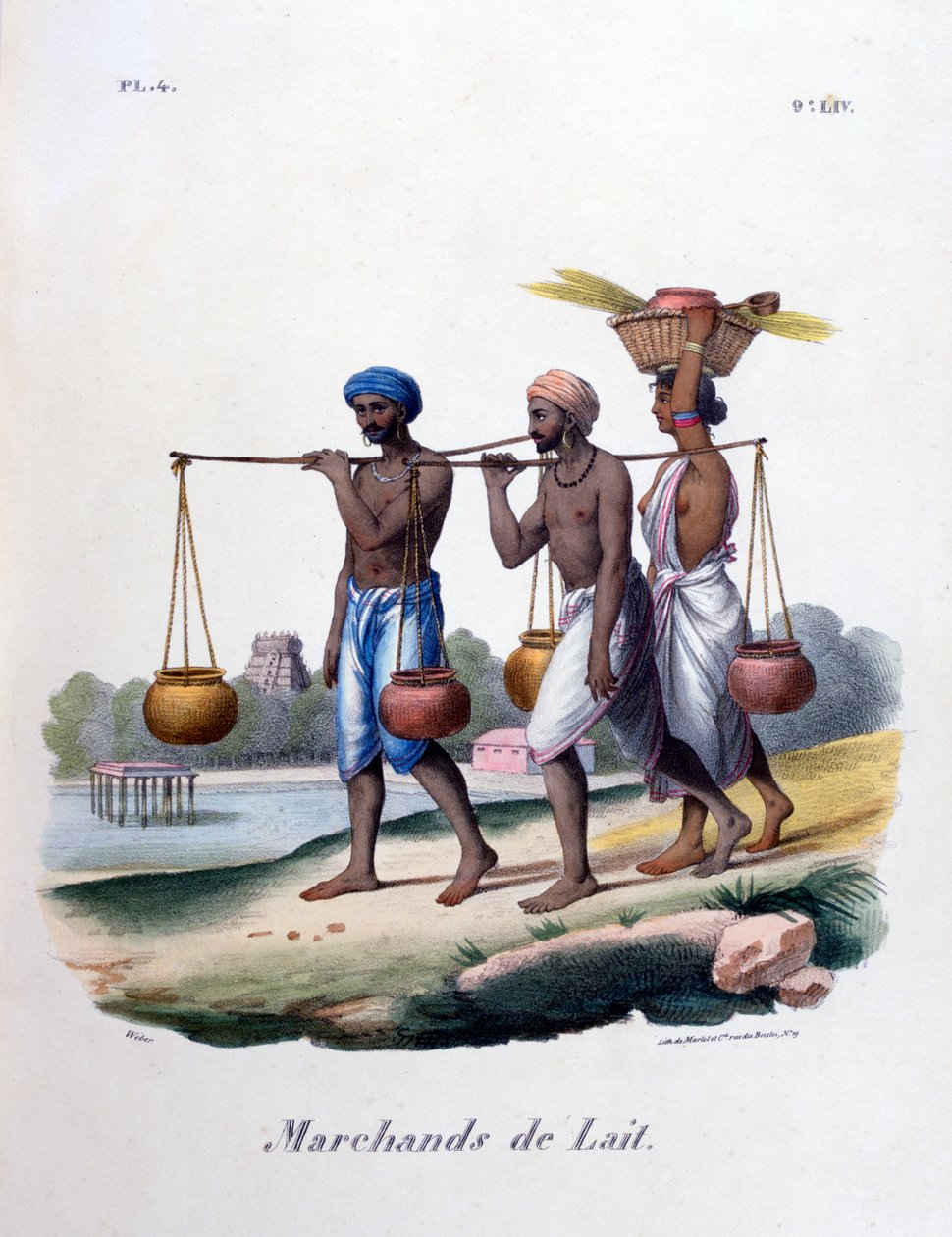 Comerciantes de leite, 1828 de Marlet et Cie