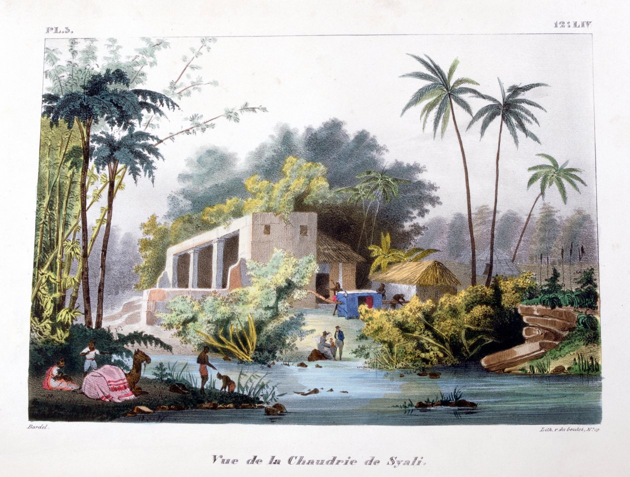 Vista do Chaudrie de Syali, Índia, 1828. de Marlet et Cie