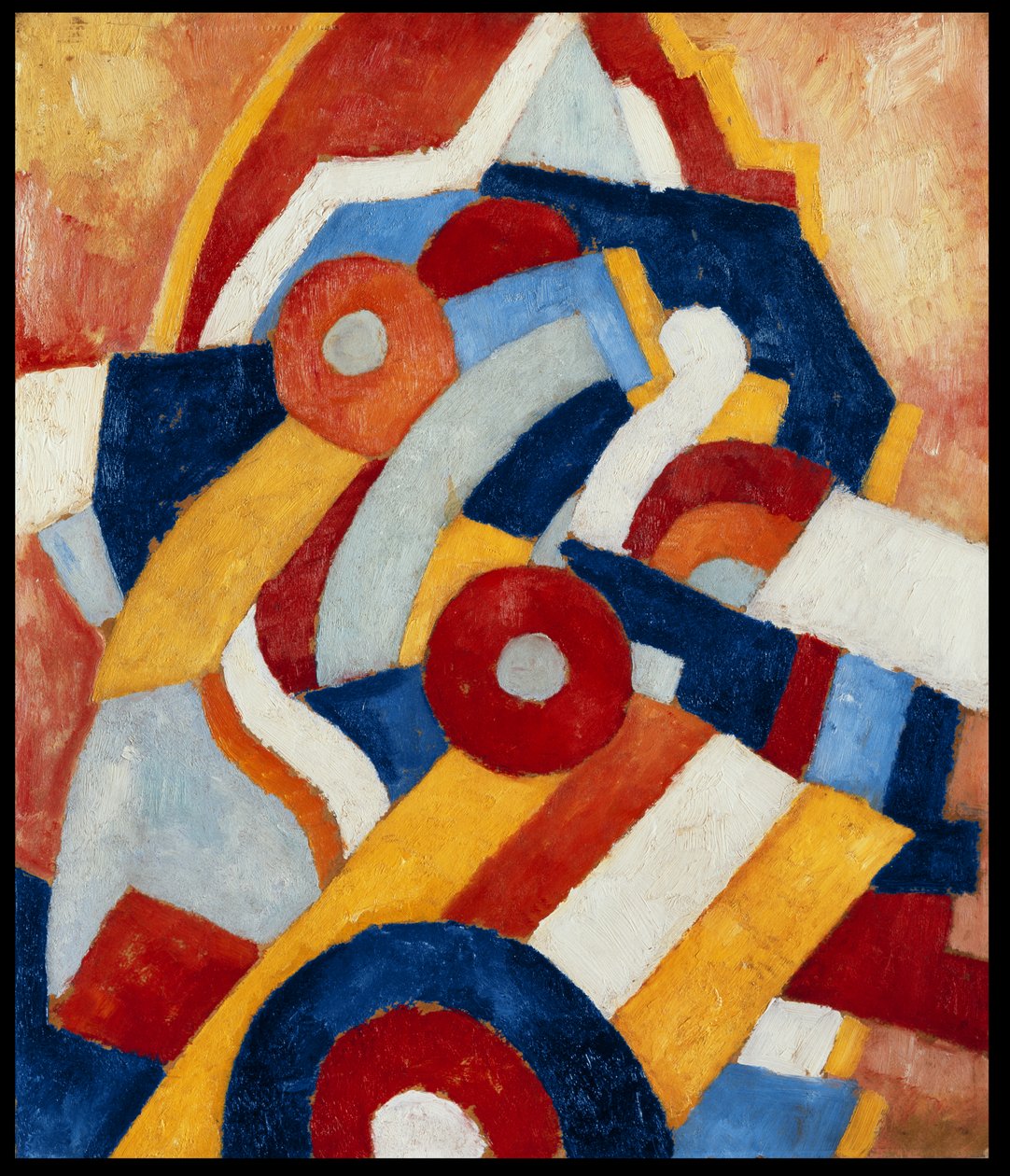 Abstração, c.1914 (óleo sobre papelão montado no painel) de Marsden Hartley